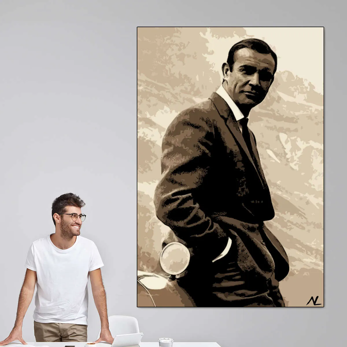 007 Sean Connery Illustration II Wall Art