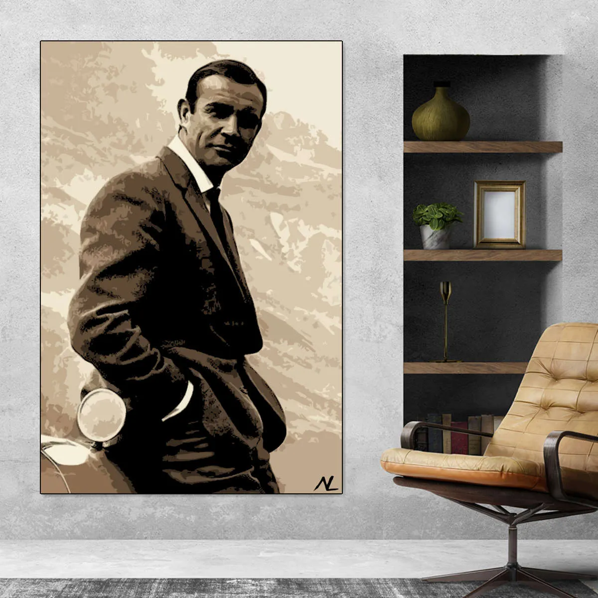 007 Sean Connery Illustration II Wall Art