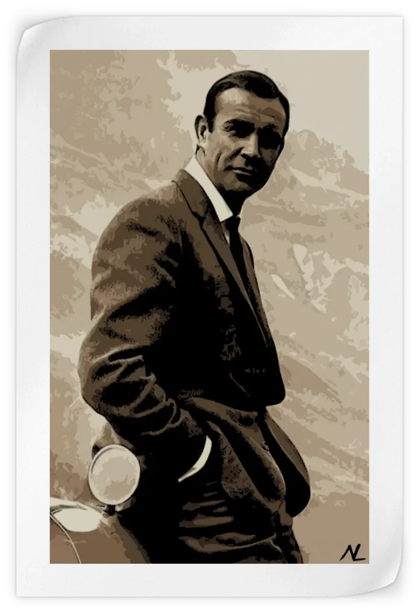 007 Sean Connery Illustration II Wall Art