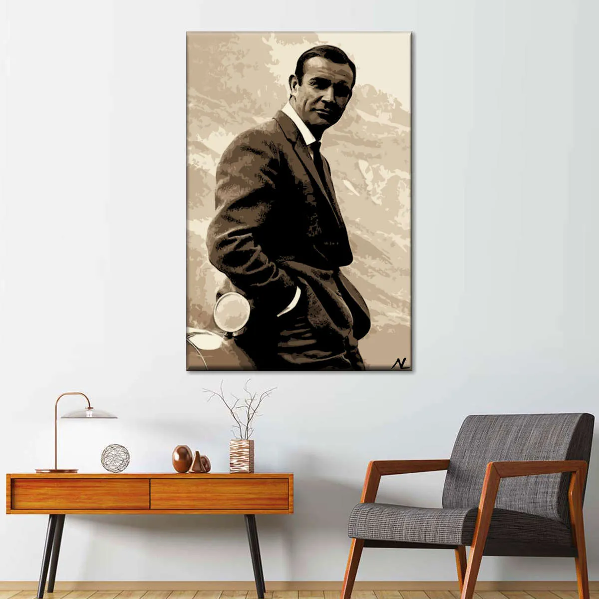 007 Sean Connery Illustration II Wall Art