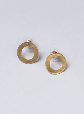 18ct Gold Single Link Stud Earrings