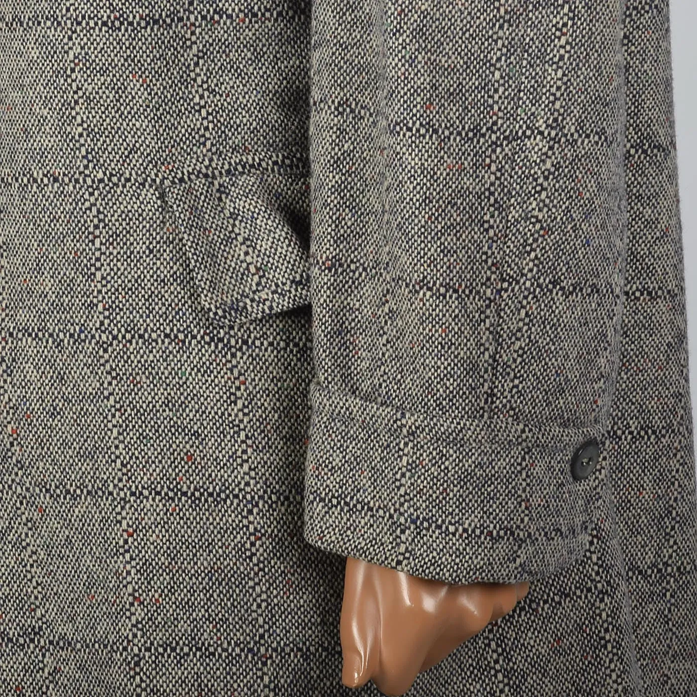 1950s Mens Tweed Windowpane Car Coat