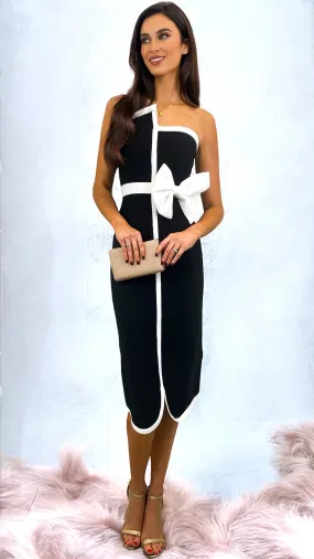 A2153 Mono Bardot Bandage Dress