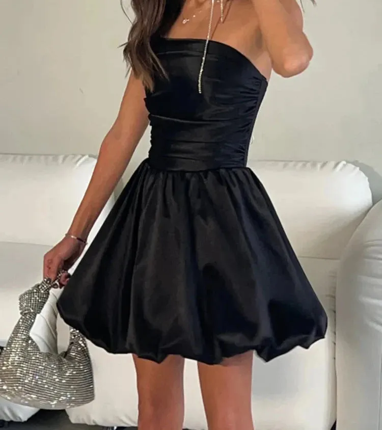 A&A Strapless Satin Marilyn Mini Dress