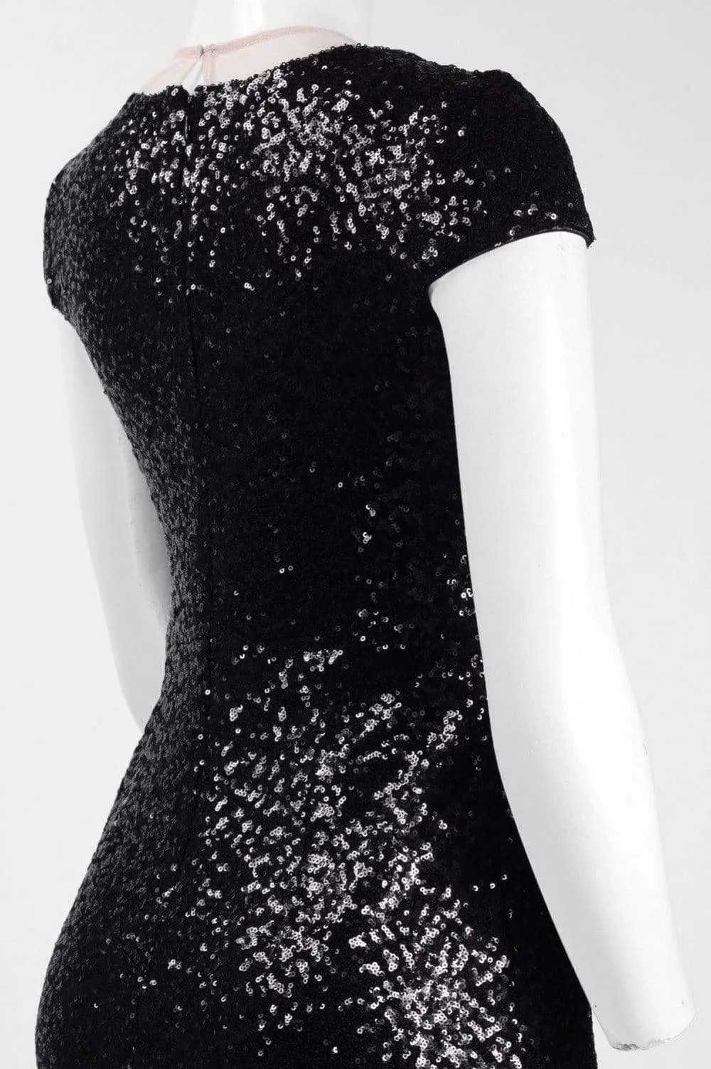 Aidan by Aidan Mattox - MN1E201994 Plunging Illusion Sequined Sheath Dress