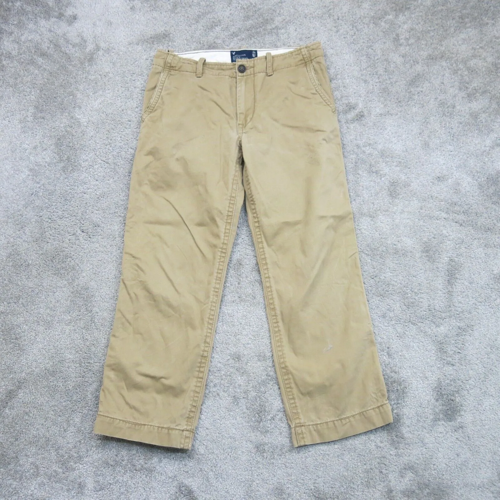 American Eagle Outfitters Mens Chino Pants Stretch Low Rise Khaki Size W31XL30