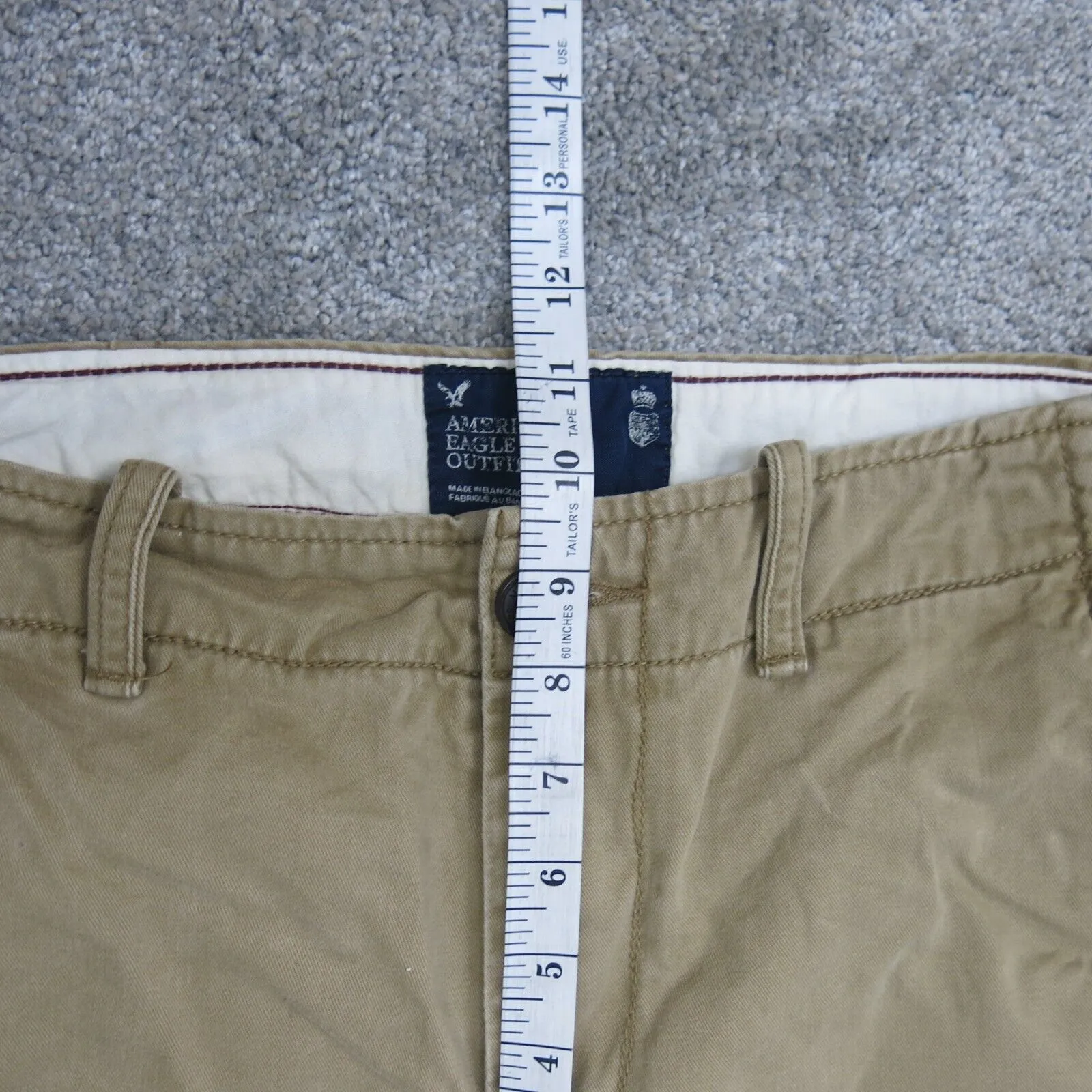 American Eagle Outfitters Mens Chino Pants Stretch Low Rise Khaki Size W31XL30