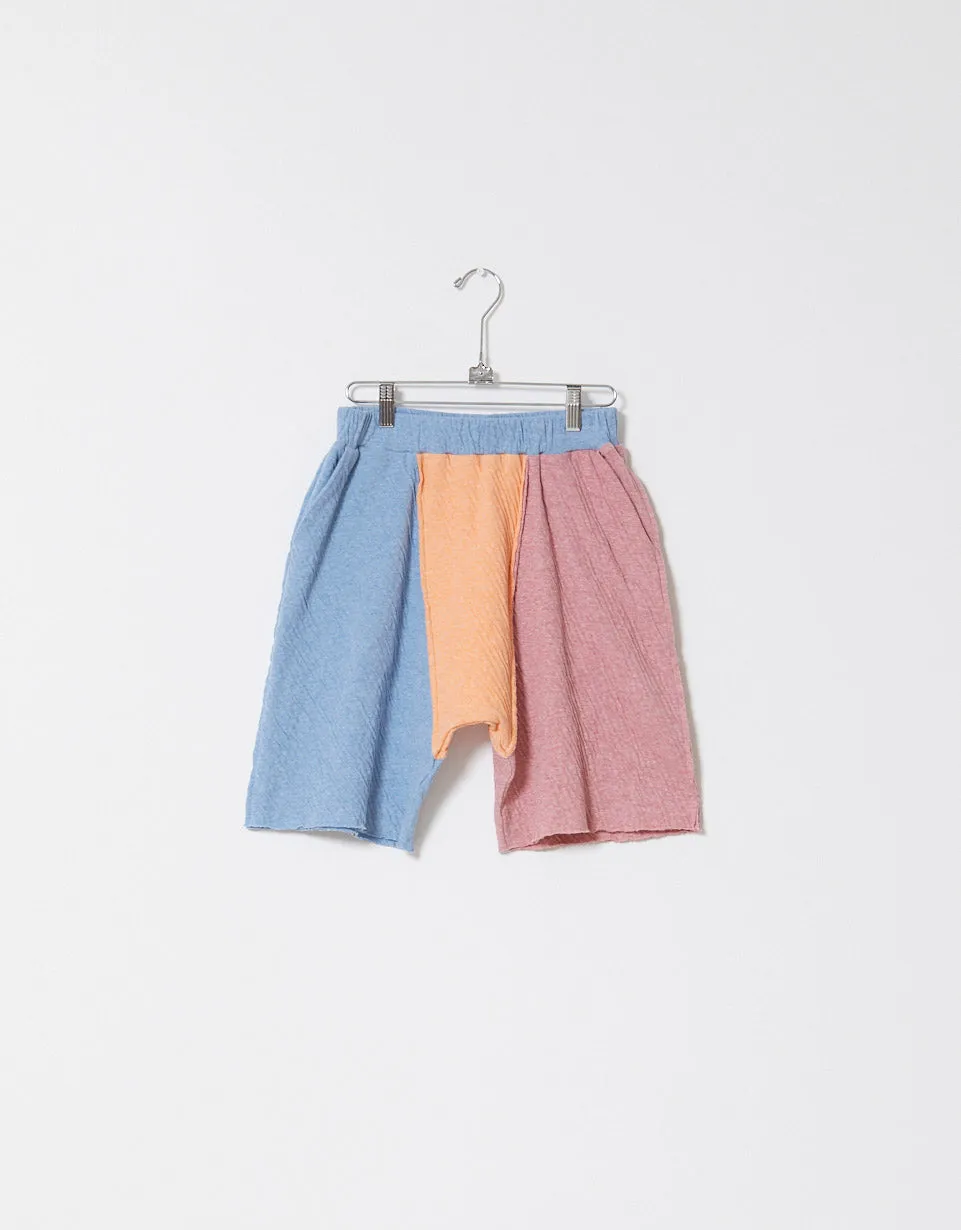 Archive Sale Patchwork Short in Double Layered Textured Knit - Last One Left