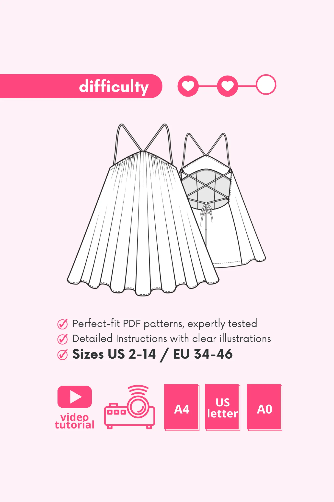 ARIS - Halter Neck Mini Dress Pattern