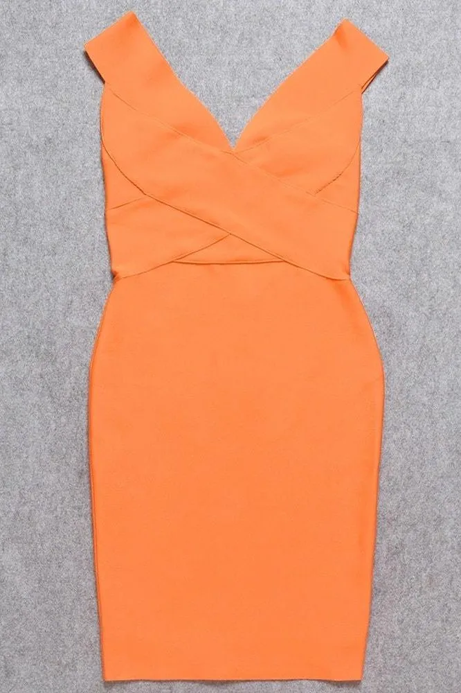 Ash Bandage Dress - Apricot Orange