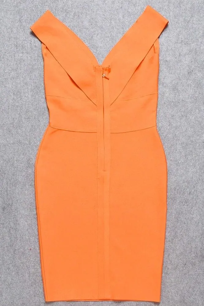 Ash Bandage Dress - Apricot Orange