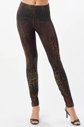 B4292CG High Waist Full Length Legging - Chocolate