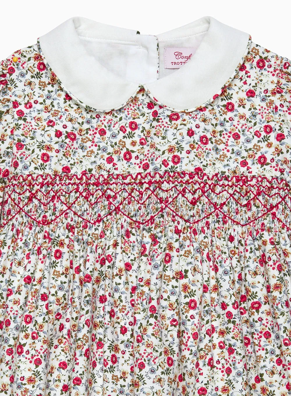 Baby Arabella Smocked Dress in Red Floral