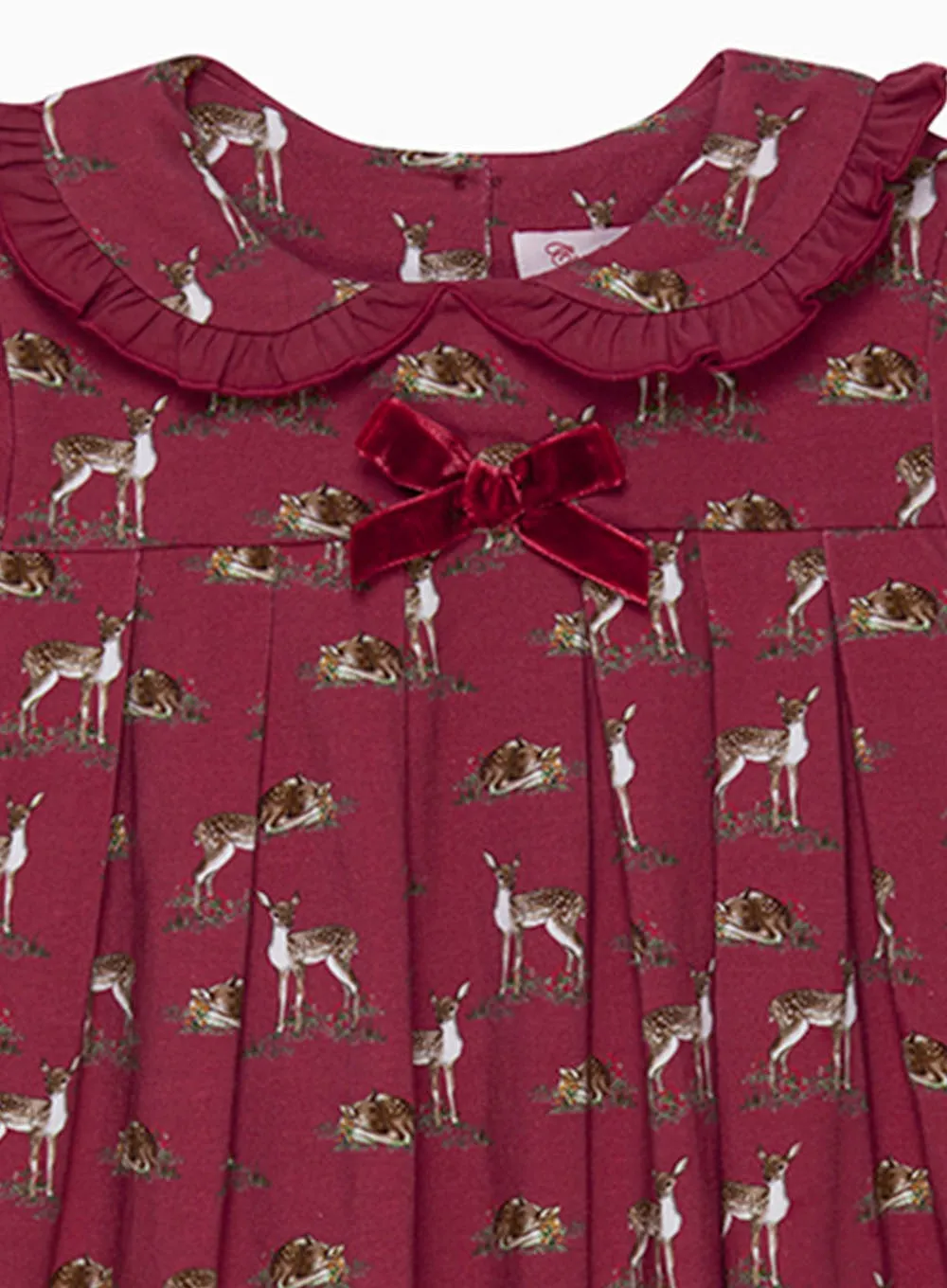 Baby Deer Jersey Dress in Berry