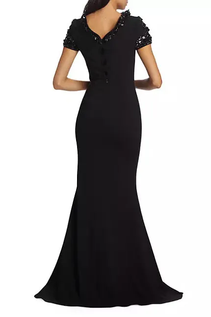 Badgley Mischka Embellished Boat Neck Column Gown - Wholesale