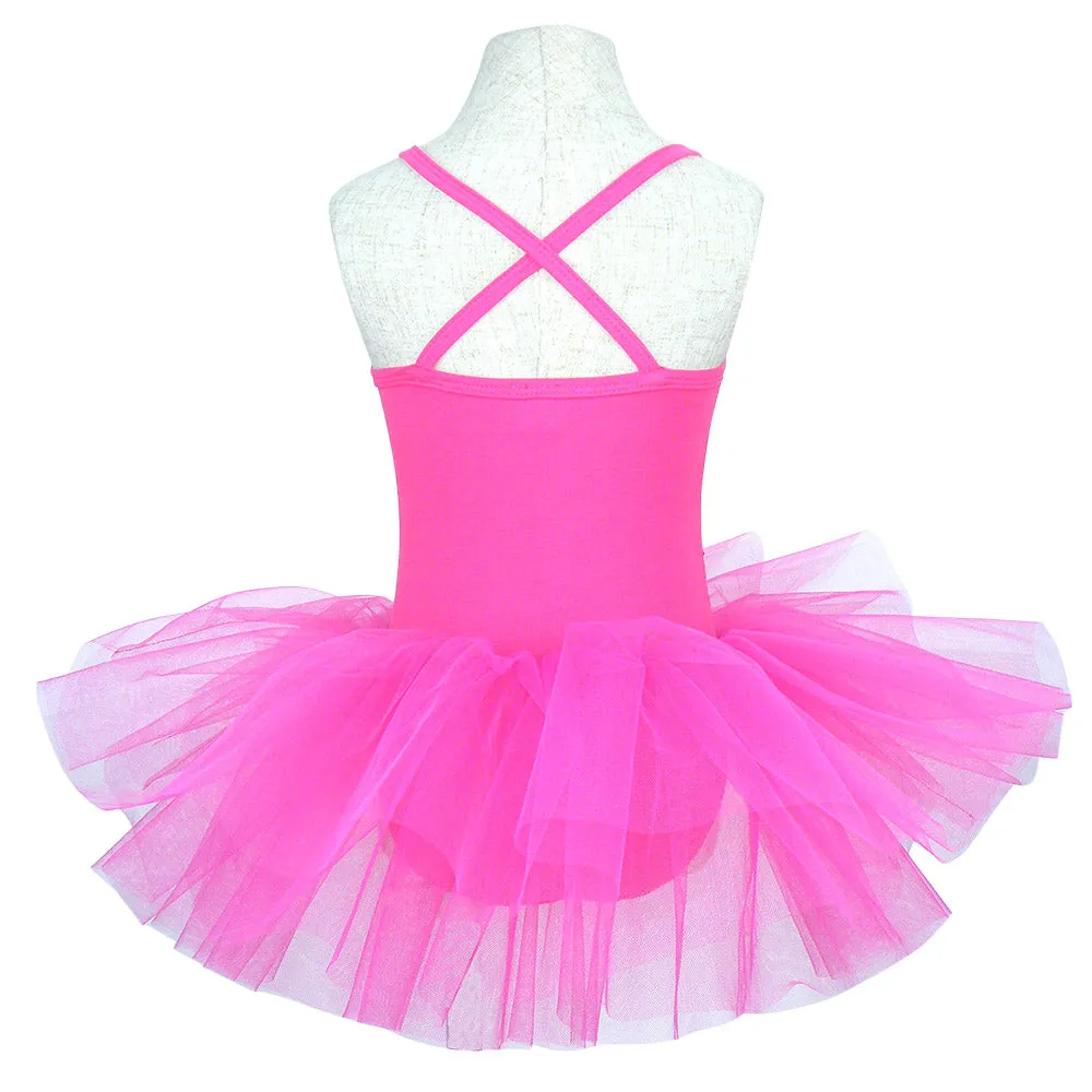 Ballerina Girls Costume Sequined Tutu Leotard Dance Wear Gymnastic Dress