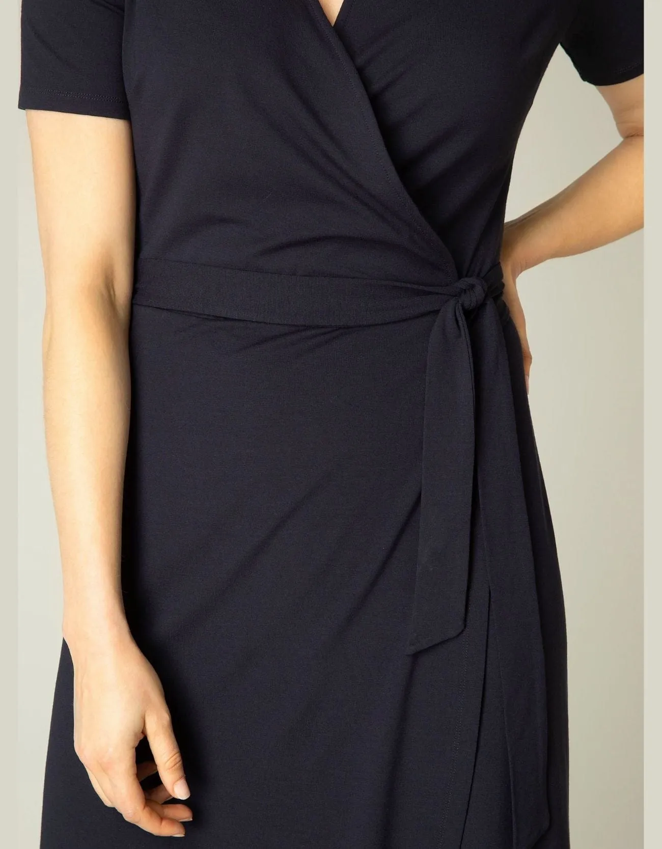 Base Level Yvie Wrap Dress BLACK