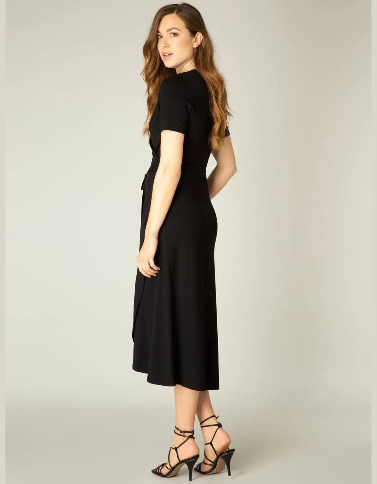 Base Level Yvie Wrap Dress BLACK