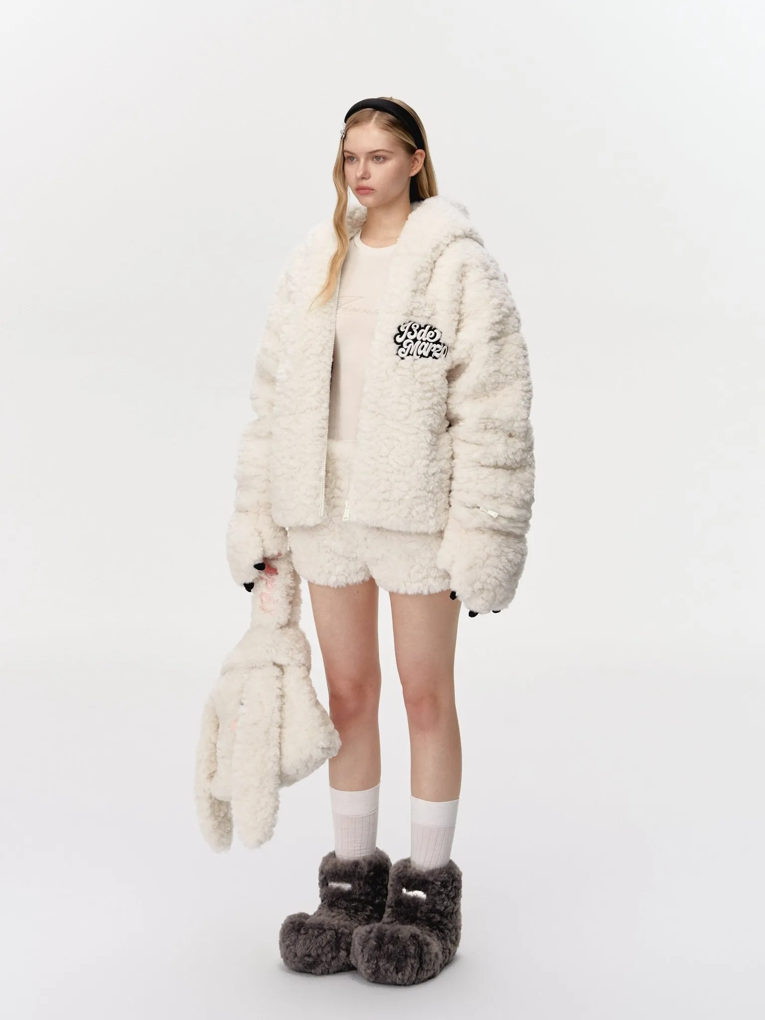 Bear Costume Down Jacket In White