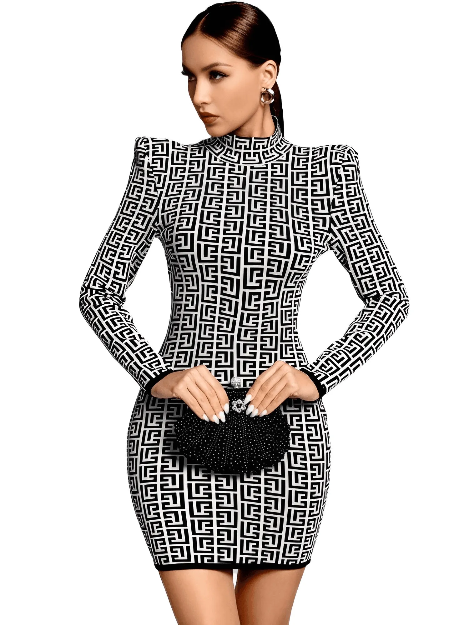 Black Long Sleeve Bodycon Mini Dress