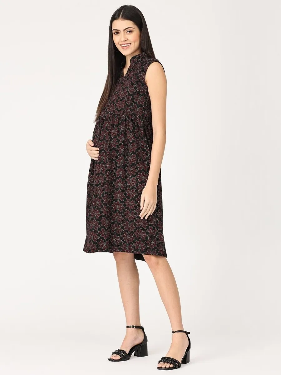 Black Lotus Maternity and Nursing Dress