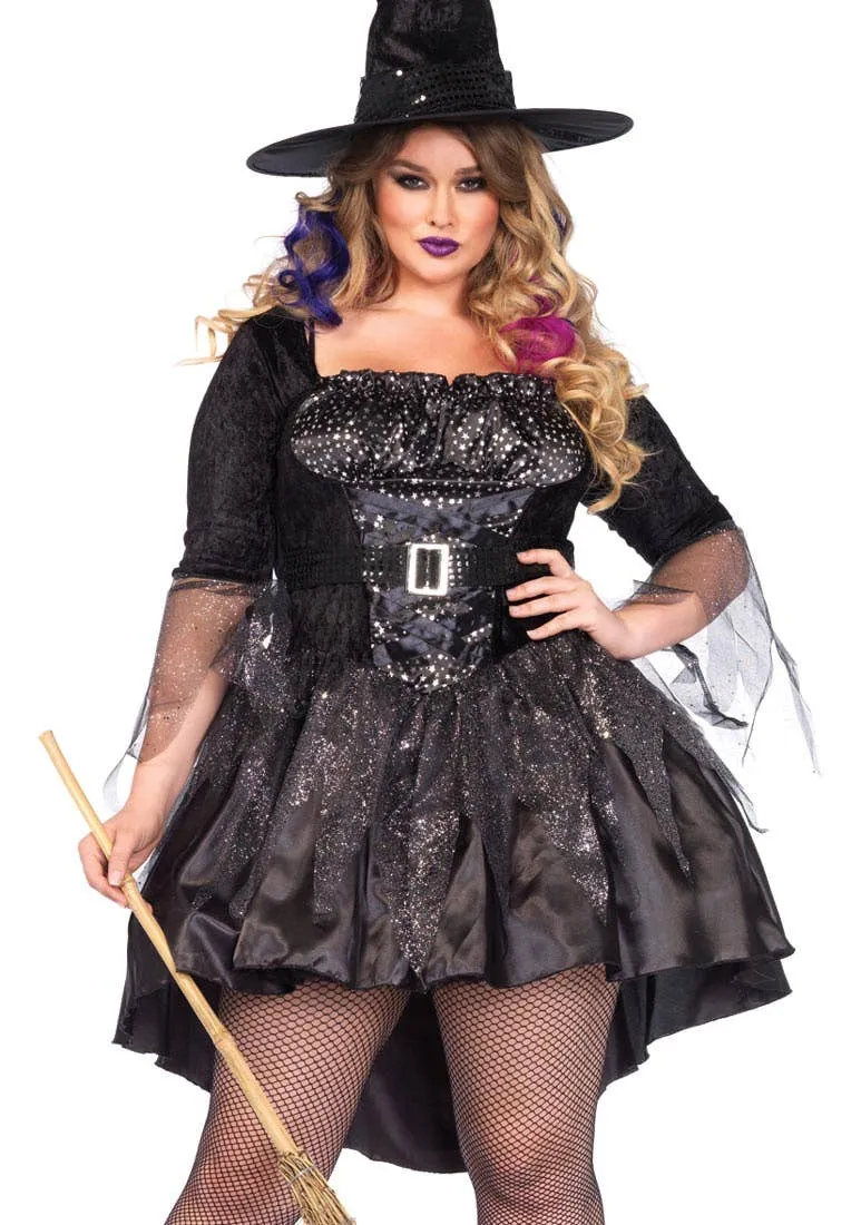 Black Magic Mistress Womens Plus Size Halloween Costume