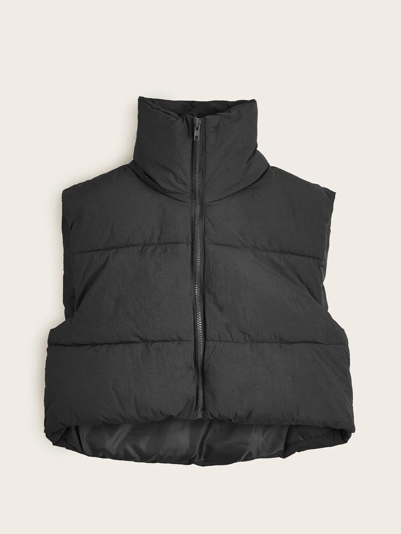 Black Puffer Vest with Hood