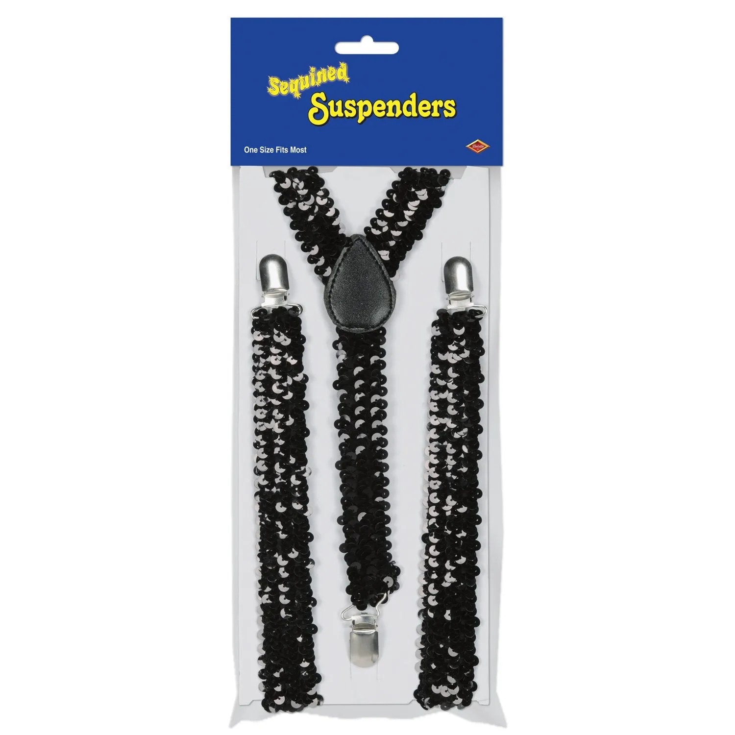 Black Sequined Suspenders Each