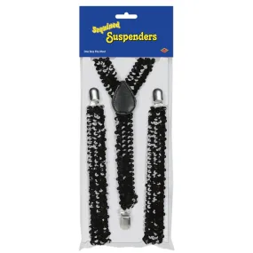 Black Sequined Suspenders Each