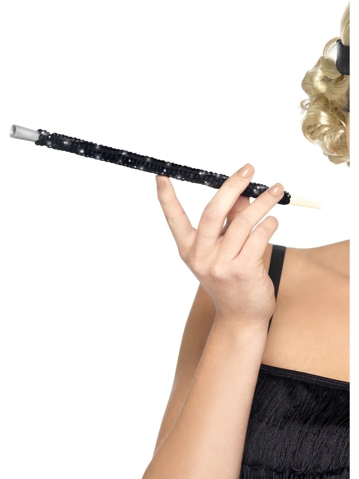 Black Sequinned Prop Cigarette Holder