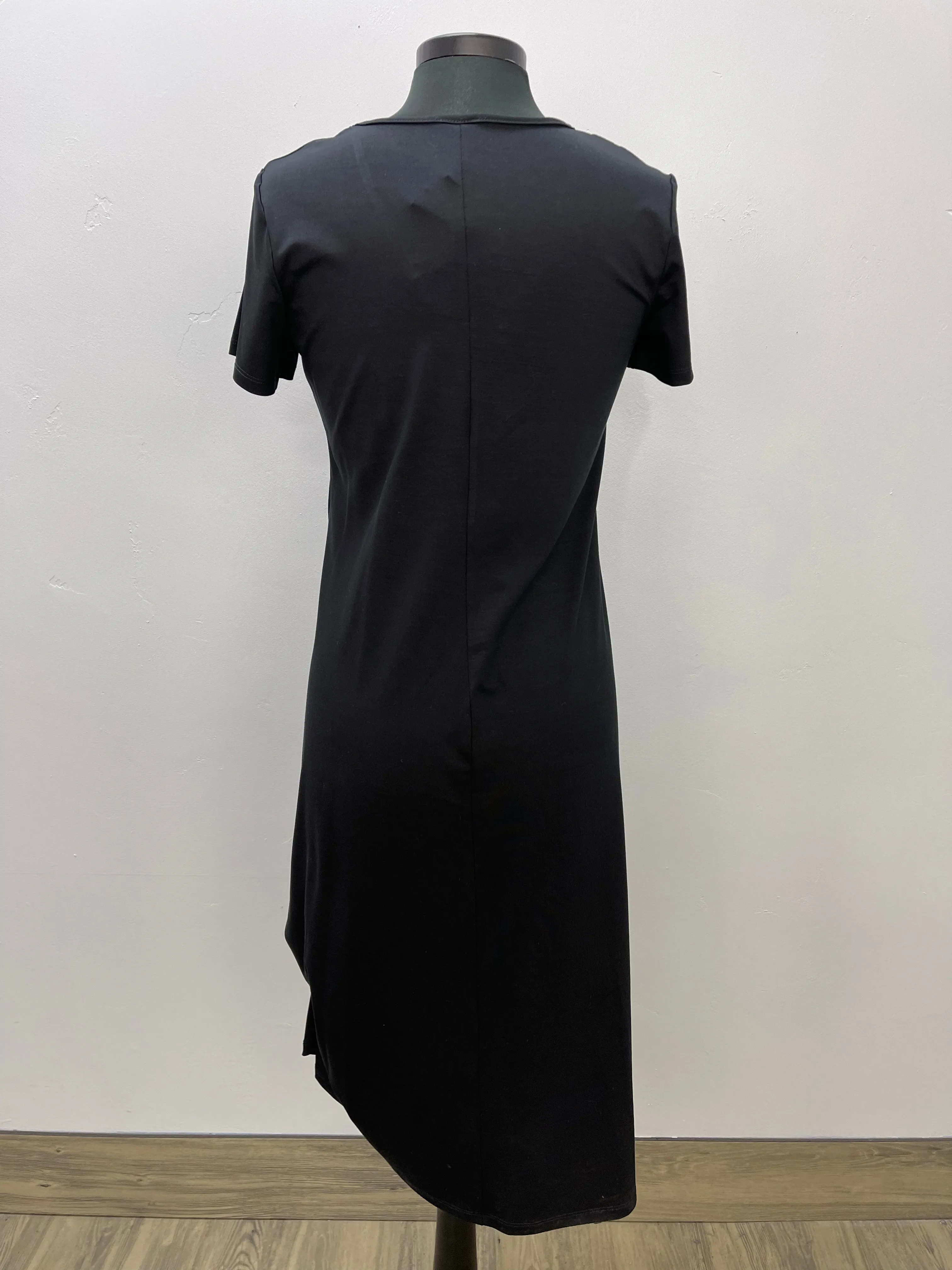 Black Short Sleeve Bamboo Dress