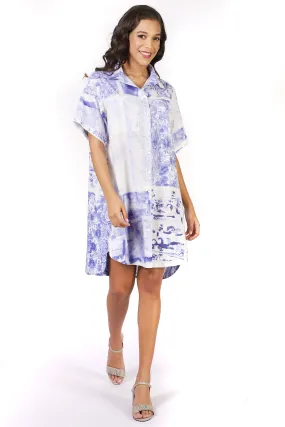 Blue Floral Cotton Dress