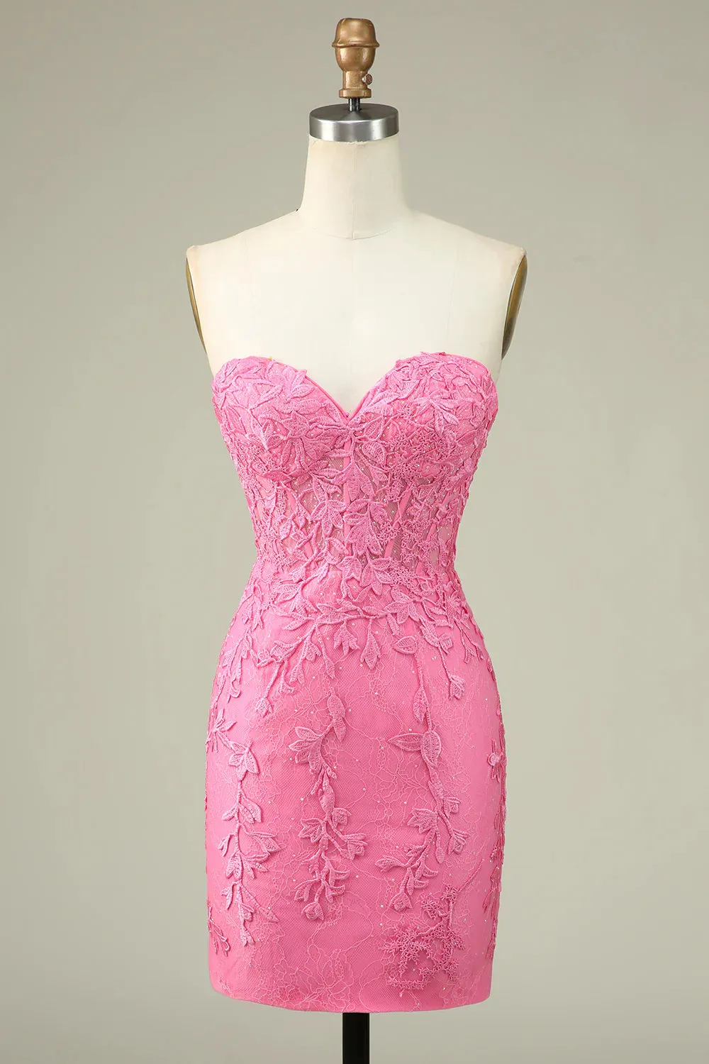 Bodycon Sweetheart Corset Homecoming Dress with Appliques