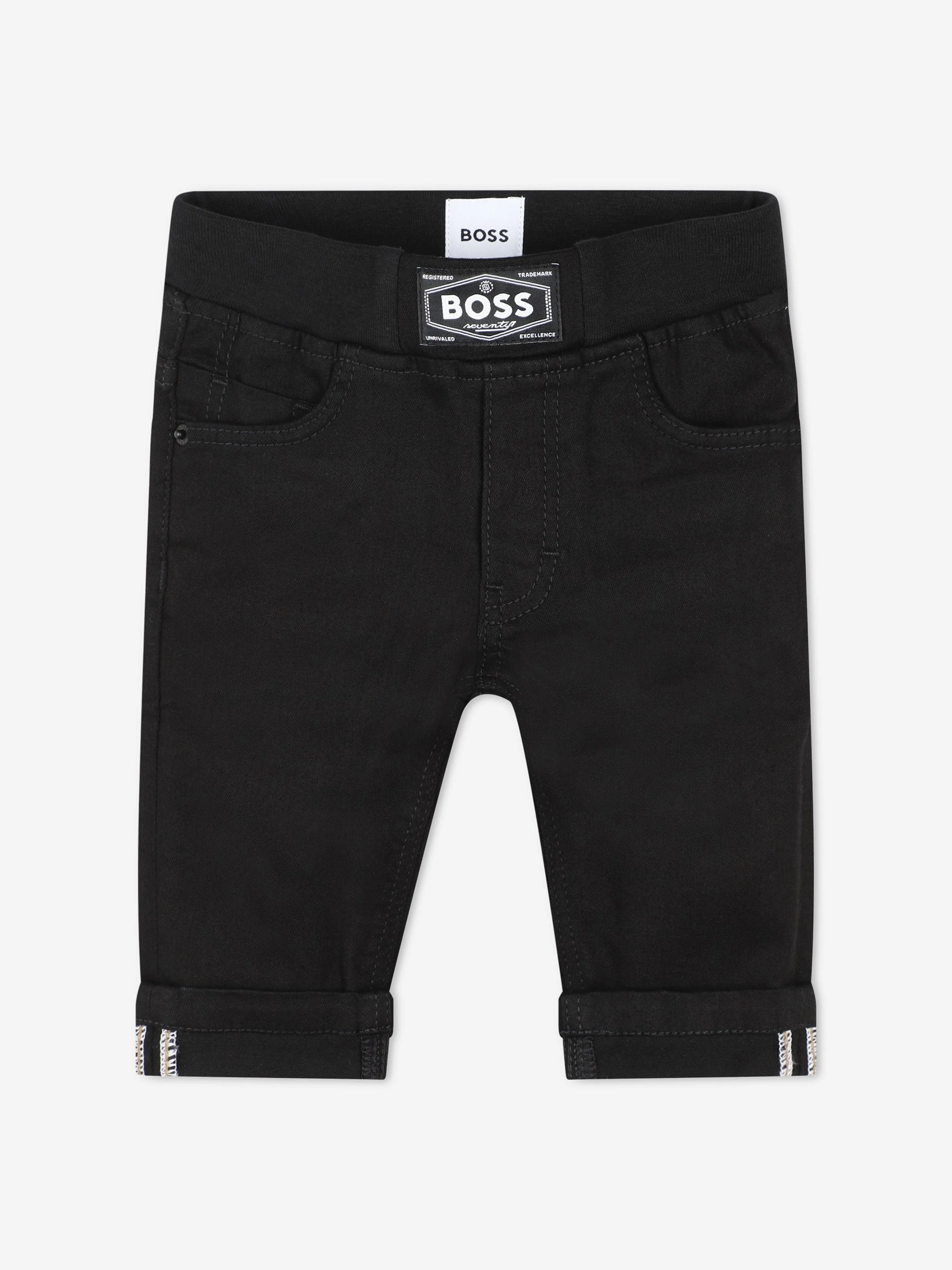 BOSS Baby Boys Denim Trousers in Black