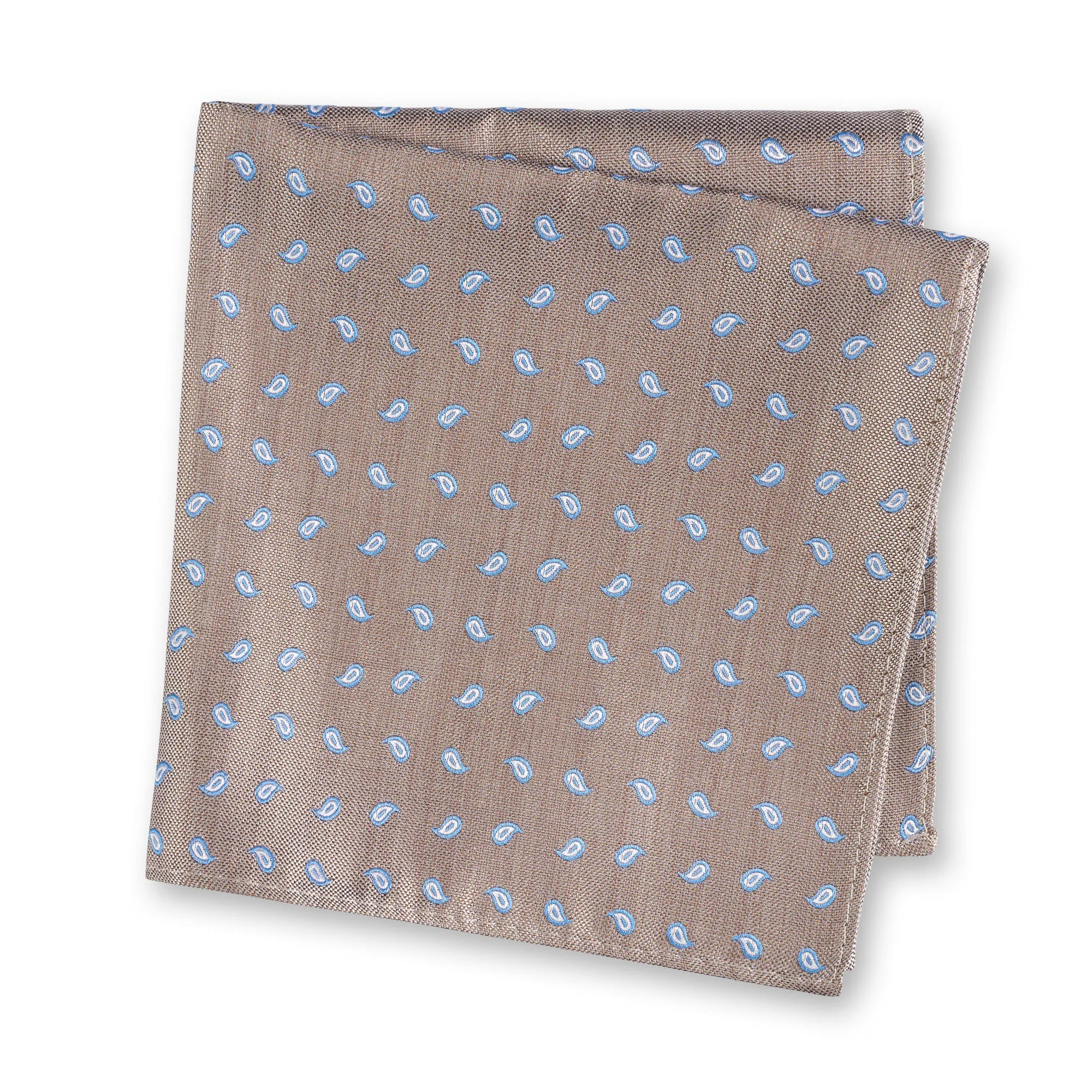 Bronze Micro Paisley Woven Silk Handkerchief