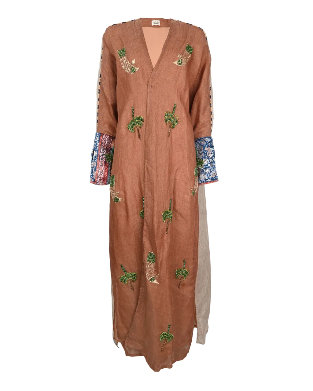 Brown Embroidered Abaya Set