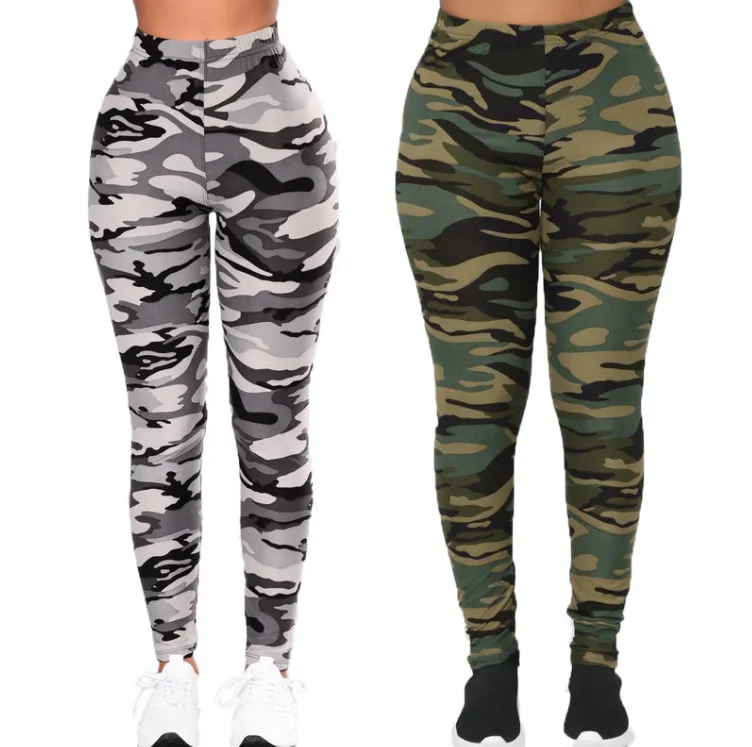 Camouflage Printed Grey Casual Legging Pants