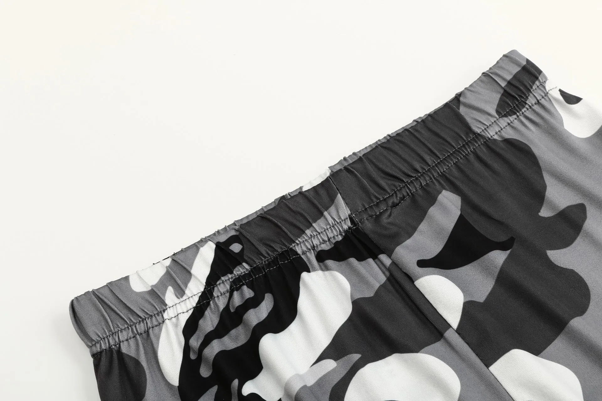 Camouflage Printed Grey Casual Legging Pants