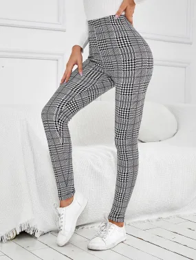 Casual Plaid Long Women Leggings