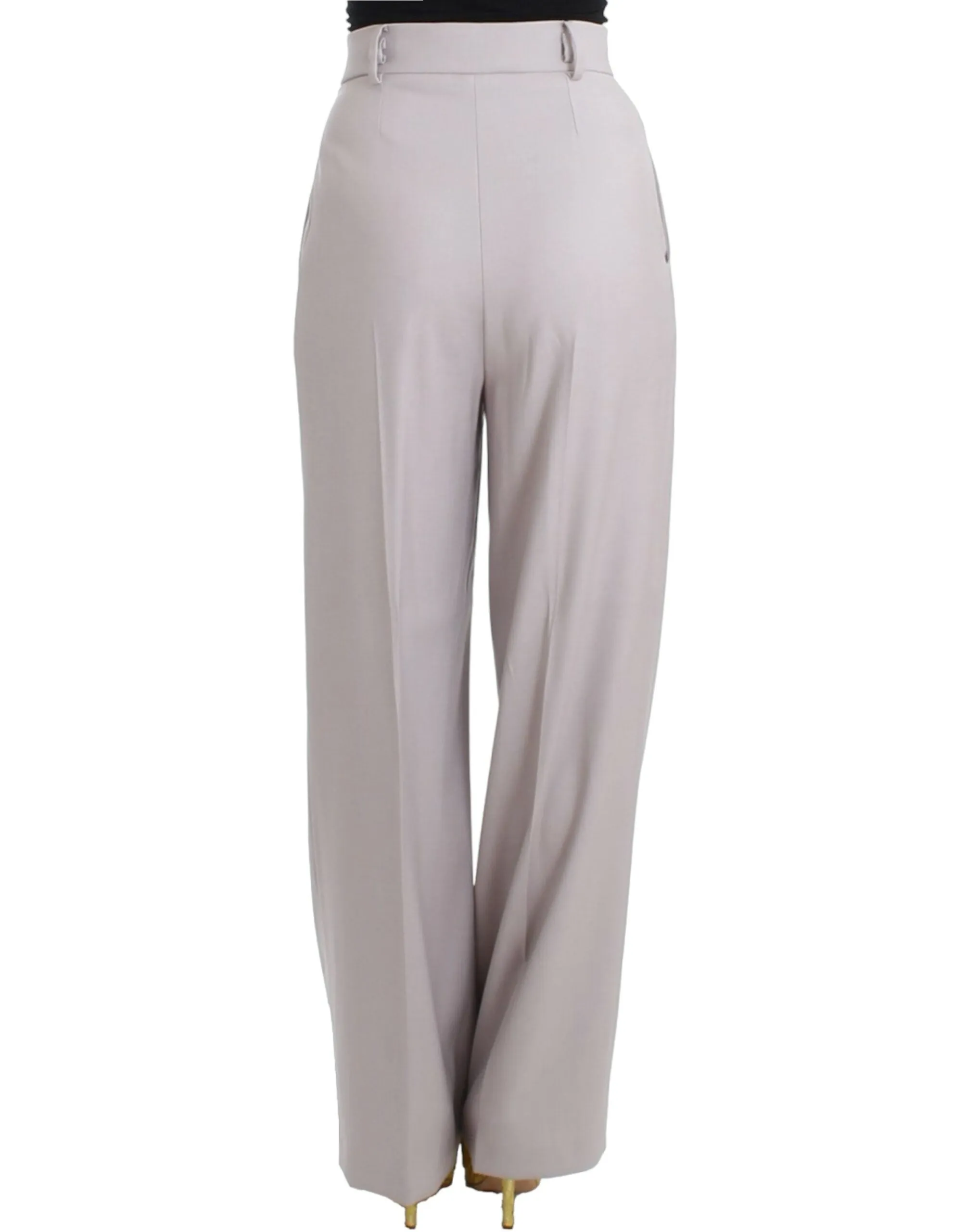 Cavalli Sophisticated High Waisted Gray Pants