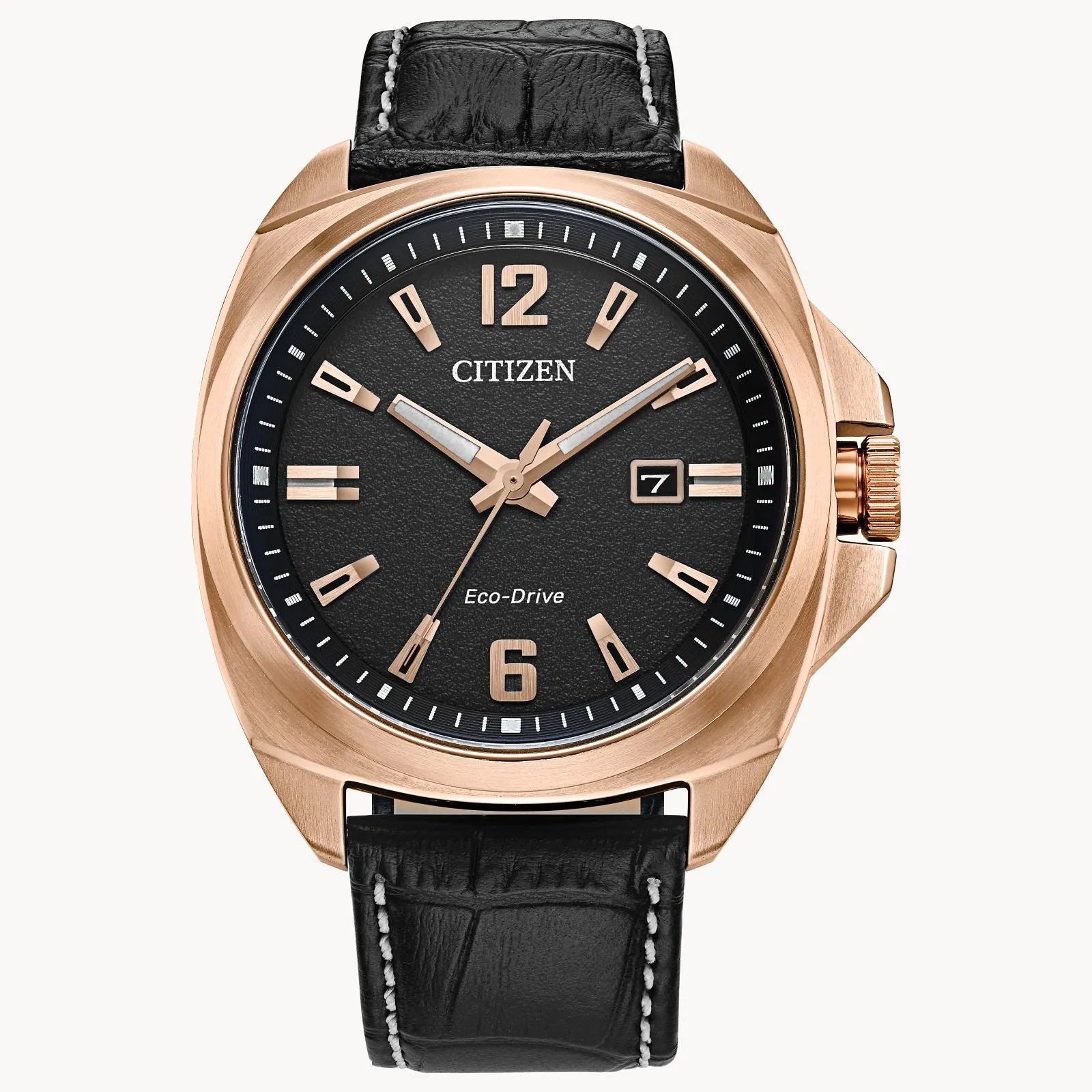 Citizen Endicott Black Dial Leather Strap Watch AW1723-02E