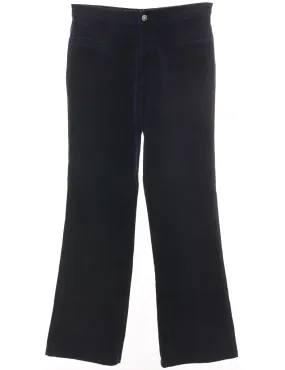 Corduroy Fabric Navy Flared Trousers - W30 L30