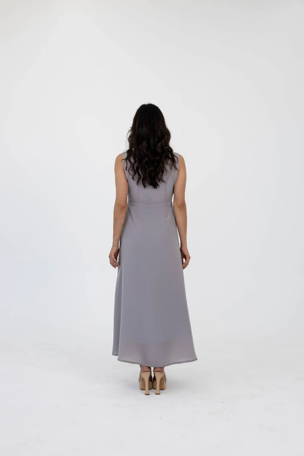 Cowl Neck Silk Dress