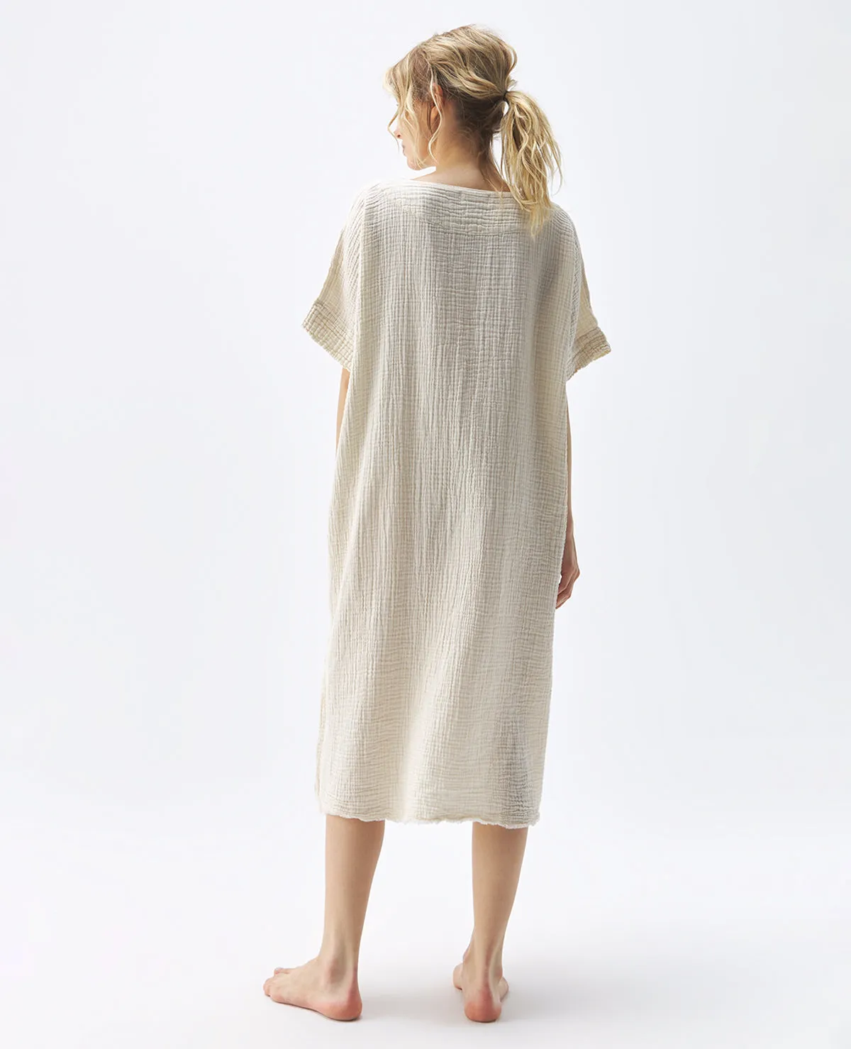 Crinkle Kaftan Cream