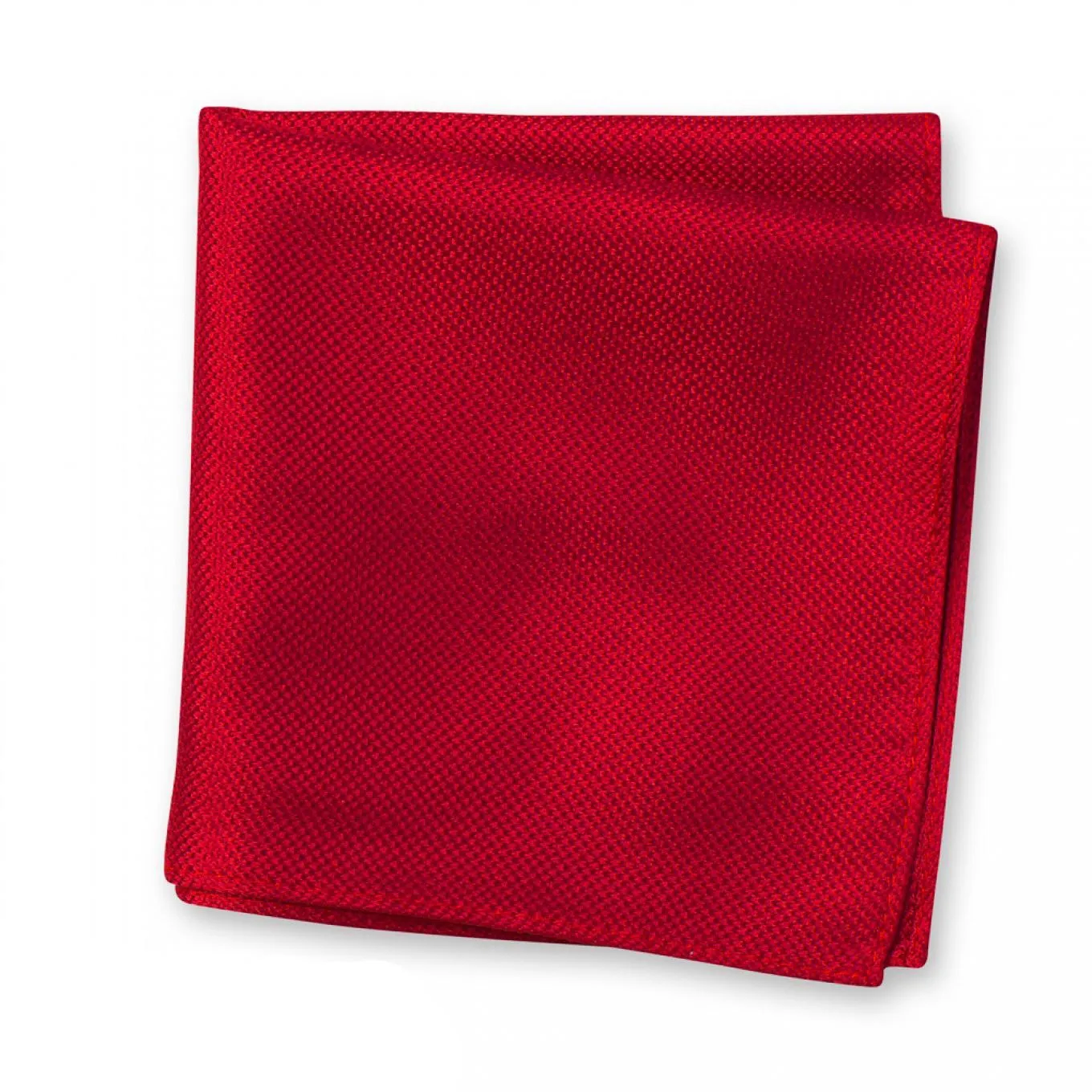 Dark Red Silk Plain Classic Textured Handkerchief