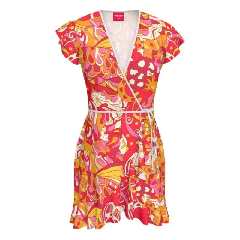 Decora Flounce Wrap Dress