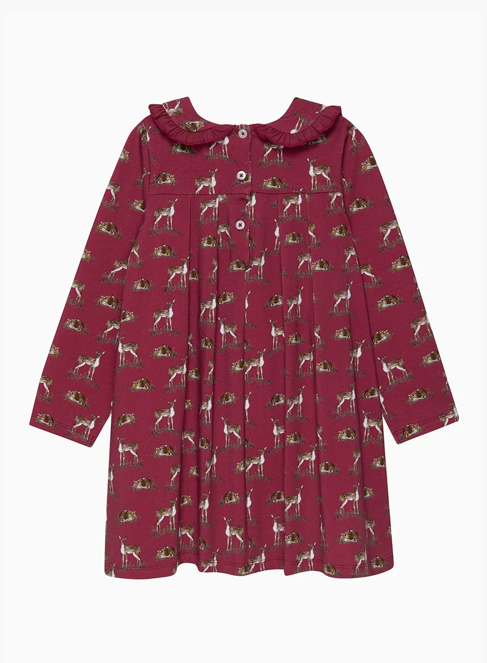 Deer Jersey Dress in Berry