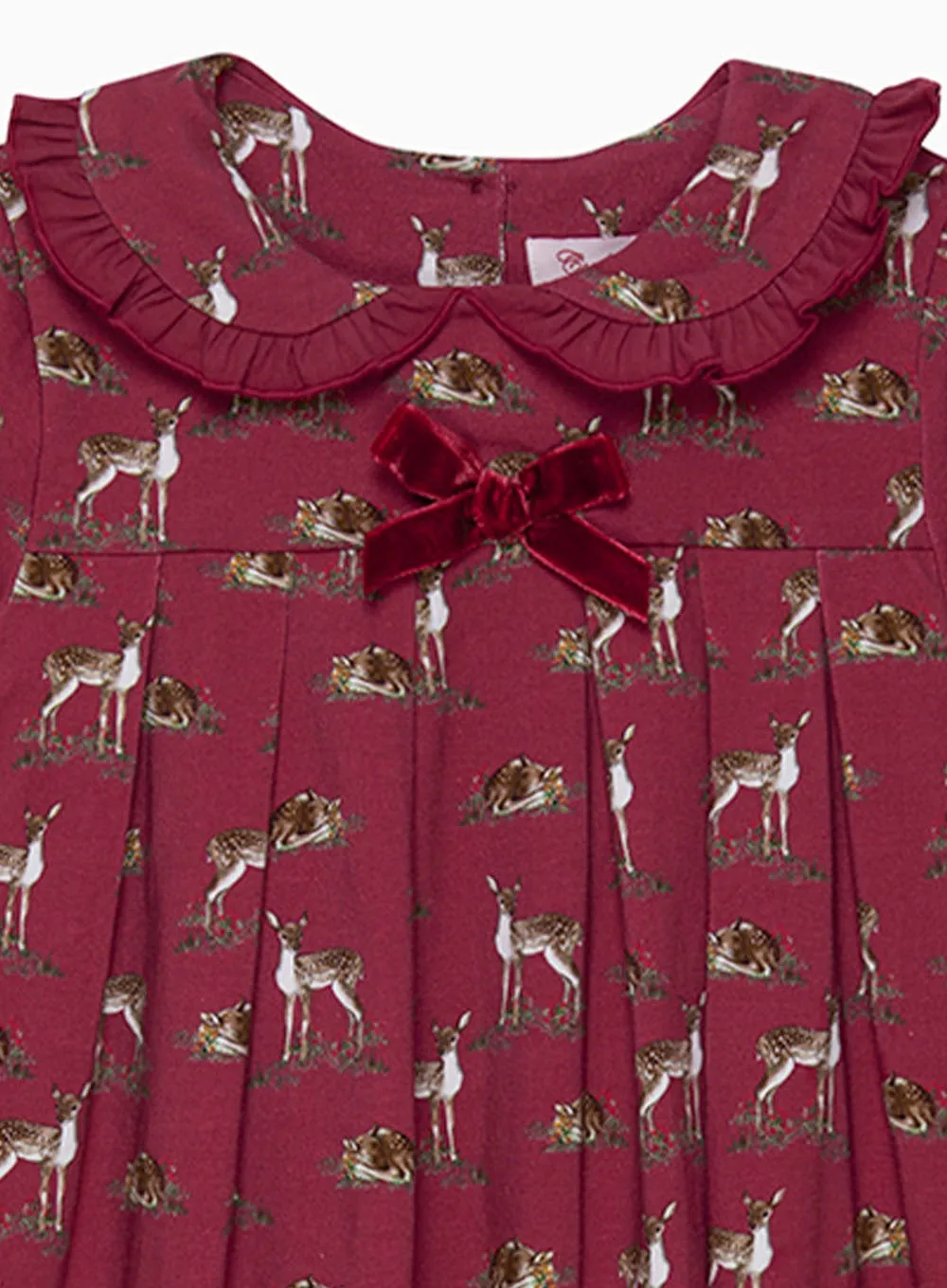 Deer Jersey Dress in Berry