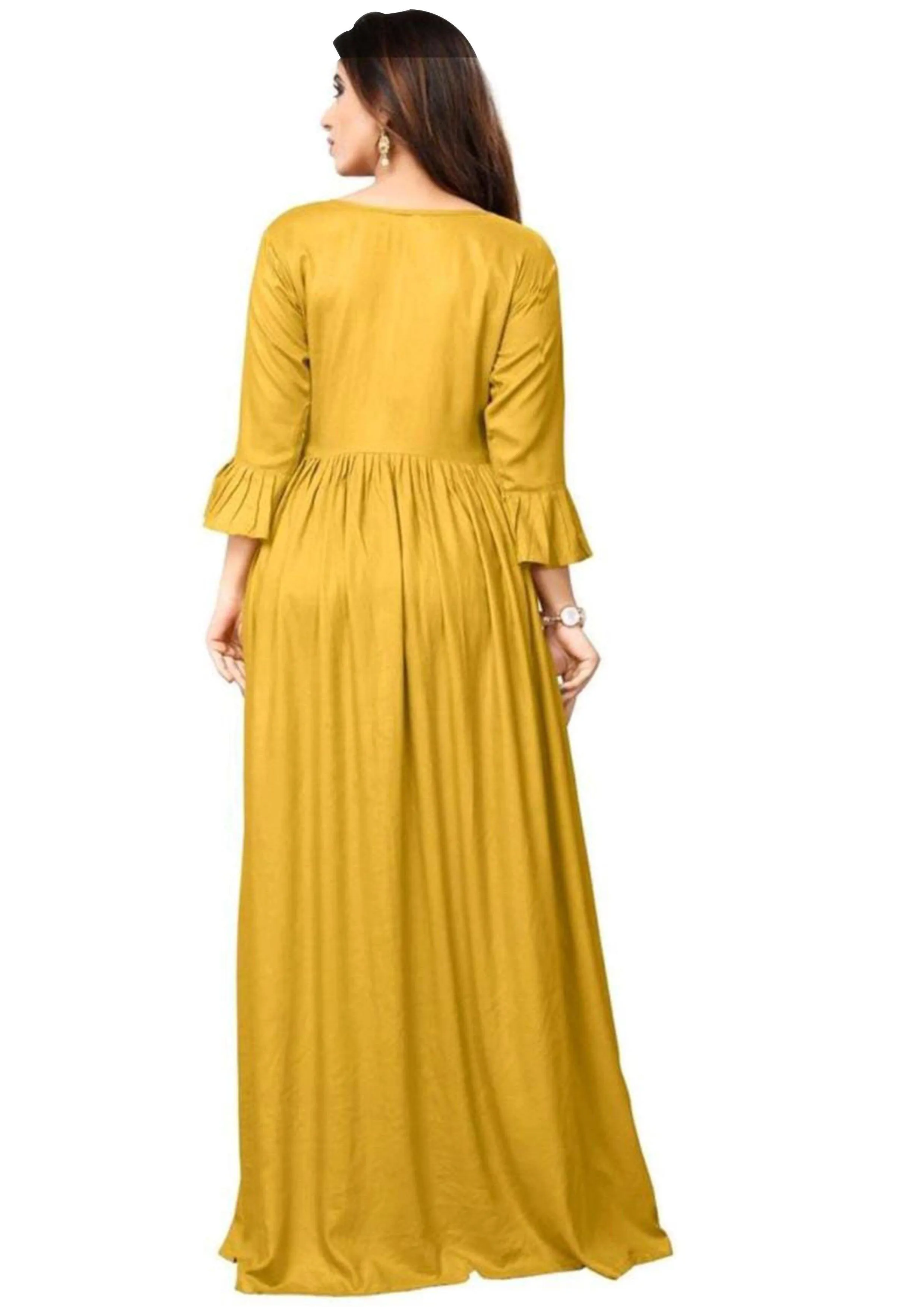 Designer Mart Rayon Maxi Gown Dress