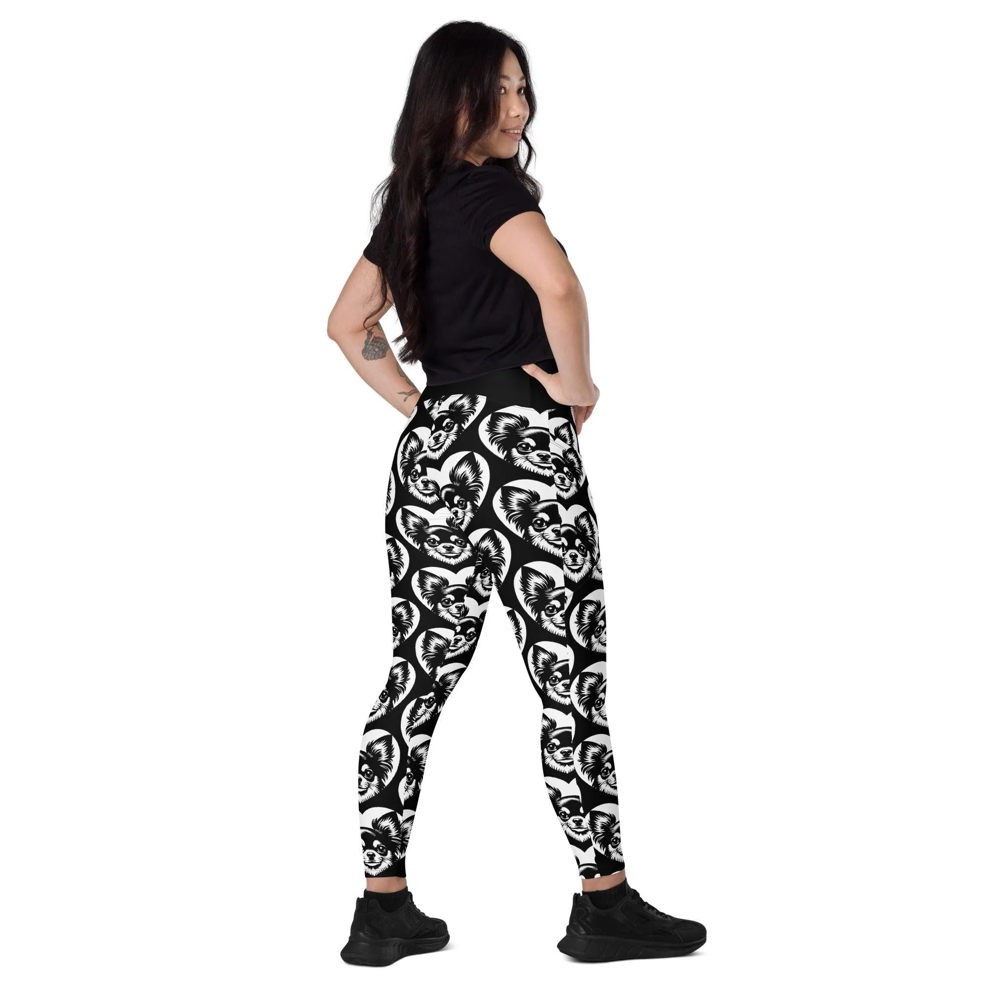 DOG BREED LEGGINGS with pockets - CHIHUAHUA LONG HAIRED - HERTTAHOUND